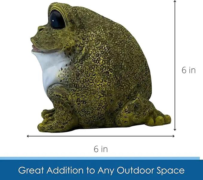 Stocky Frog Decorative Garden Statue and Key Hider - Hides a Secret Extra Hidden Key Outside in Garden, Yard or Porch by GreenHaven Gardens