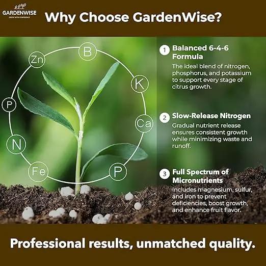 Professional Citrus Fertilizer + Vital Micronutrients; Perfect Balanced NPK for All Citrus; for Indoor and Outdoor Plants; Orange, Lime, Avocado and Lemon Tree Fertilizer (3 QUARTS) by GreenHaven Gardens