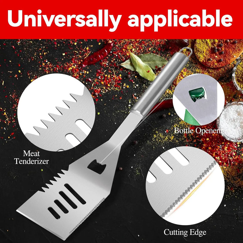 Supernal 110PCS Large Grilling Accessories,BBQ Accessories Heavy Duty Stainless Steel BBQ Grill Tools Set-Spatula,Tongs,Cleaning Brush & Meat Claws for Grills Outdoor Cooking,Gifts for Men Dad by GreenHaven Gardens