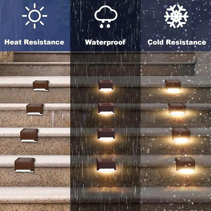 pearlstar Solar Deck Lights Outdoor,24 Pack Solar Deck Lights Outdoor Waterproof Led,for Stairs,Step,Fence,Yard,Patio,Driveway,Pathway,Yard,Backyard and Garden(Brown) by GreenHaven Gardens