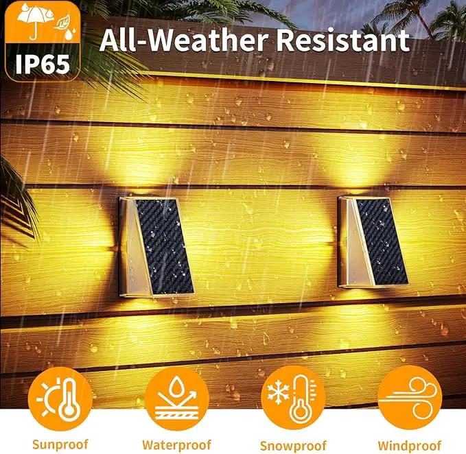 KINKAI Solar Fence Lights - 10 Pack Outdoor Fence Lights Solar Step Light Waterproof with 11 Lighting Modes Outdoor Solar Lights Decor for Wall Stairs Step Garden Backyard Walkway Patio(Warm Light) by GreenHaven Gardens