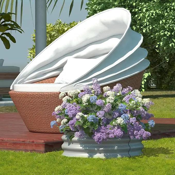 BPS Metal Raised Garden Bed, 2-Pack 2.5FT Diameter Galvanized Planter Raised Garden Boxes for Flower Planters, Vegetables Herb by GreenHaven Gardens