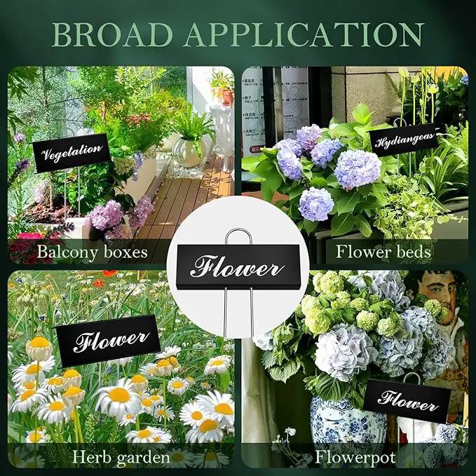 30 Pack Metal Plant Labels for Outdoor Garden Waterproof Plant Markers, Labels Garden Markers for Seedlings Herbs Vegetable Greenhouse Gifts with Pen - Black by GreenHaven Gardens