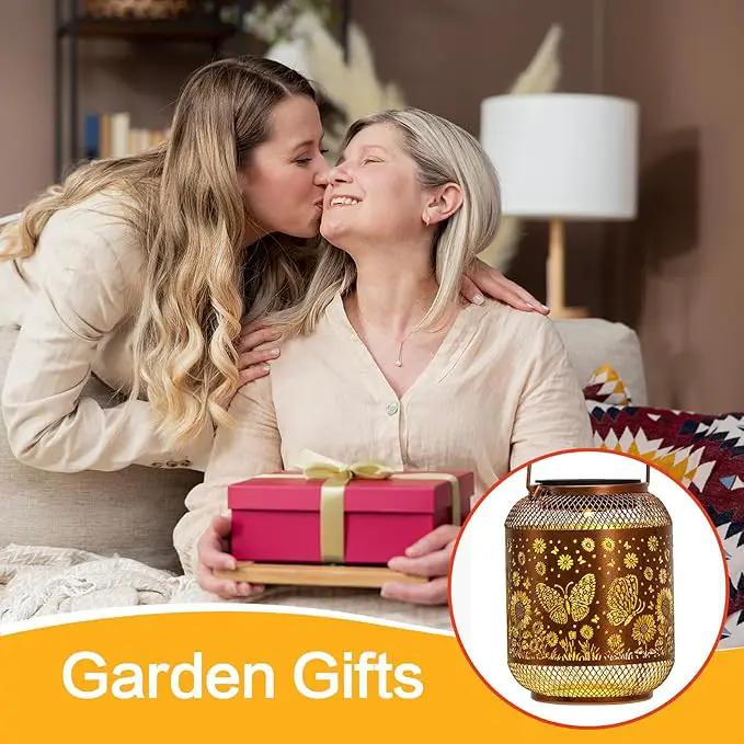 Solar Lanterns Outdoor Waterproof Butterfly Garden Decor Birthday Gifts for Women Mom Grandma Hanging Solar Lights Metal Decoration Outside for Yard, Patio, Backyard, Porch, Pathway by GreenHaven Gardens