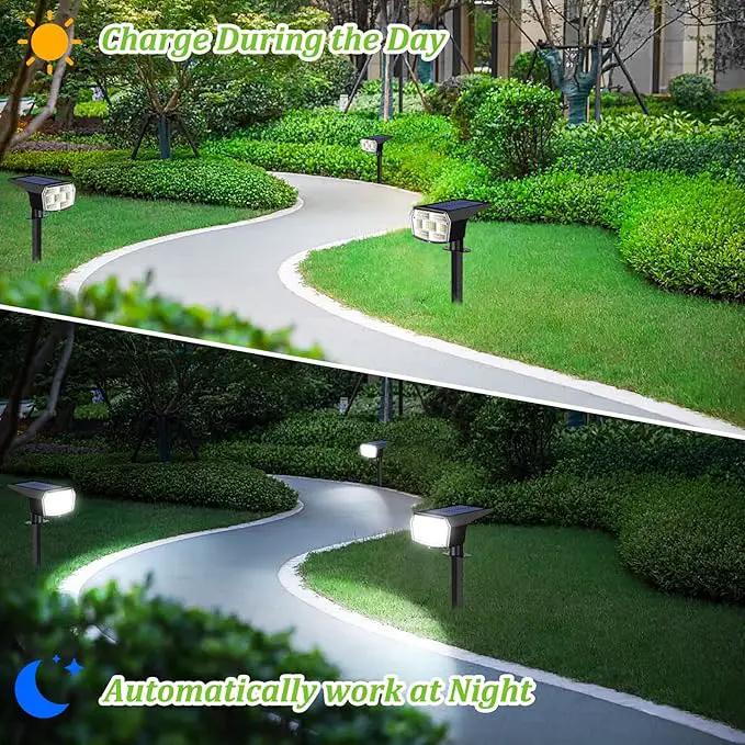 6-Pack Solar Spot Lights Outdoor, 59 LED Solar Lights Outdoor Waterproof, Outdoor Solar Lights for Yard with 3 Lighting Modes, Solar Landscape Spotlights for Garden Pathway Driveway Walkway by GreenHaven Gardens