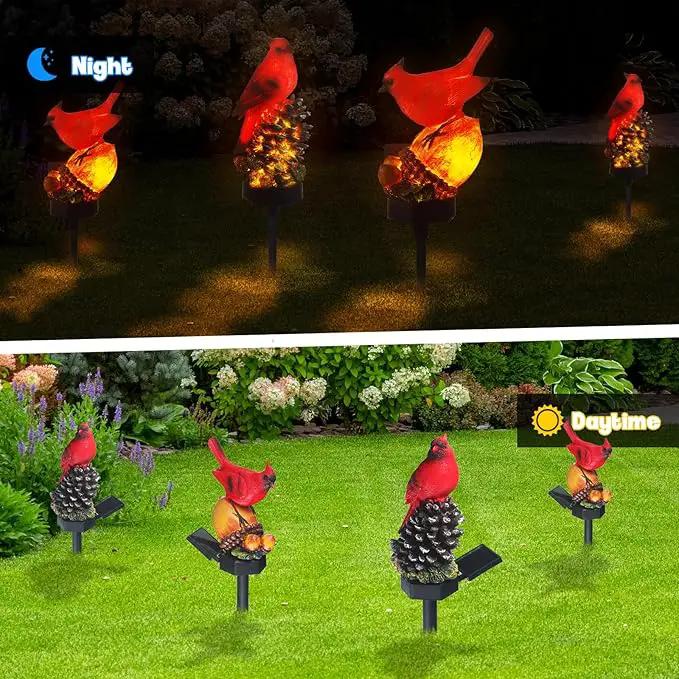 Capoda 2 Pieces Cardinal Garden Decorations Resin Bird Figurine Solar Light Stake Waterproof Light Stake Outdoor Decorations for Patio Yard Lawn Porch Pathway Christmas Decoration by GreenHaven Gardens