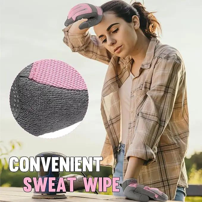 HANDLANDY Women Safety Work Gloves Utility Touch Screen Working Grip Glove for Yardwork Gardening Breathable Mechanic Gloves by GreenHaven Gardens