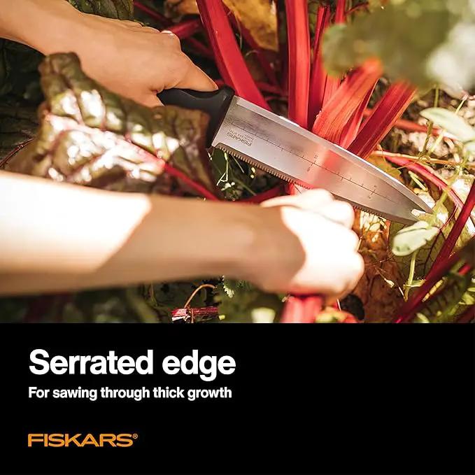 Fiskars Hori Hori Garden Knife with Sheath, Multi-Purpose Heavy Duty Gardening Hand Tool for Weeding, Planting, Digging with Hanging Hole by GreenHaven Gardens