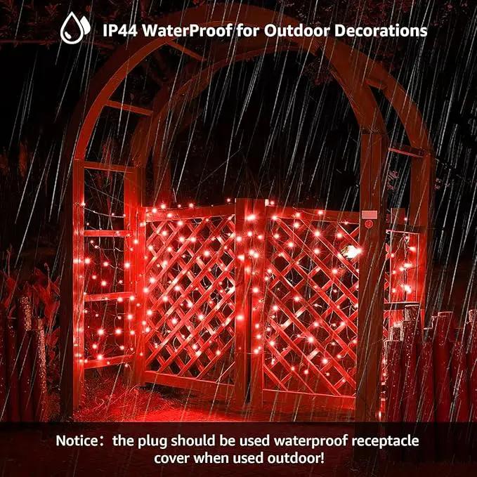 Led Christmas Net Lights Outdoor Christmas Decorations 120Led 6Ftx4Ft Connectable Waterptoof Mesh Net Lights for Trees Bushes Wedding Garden Outdoor Christmas Decorations (Red) by GreenHaven Gardens