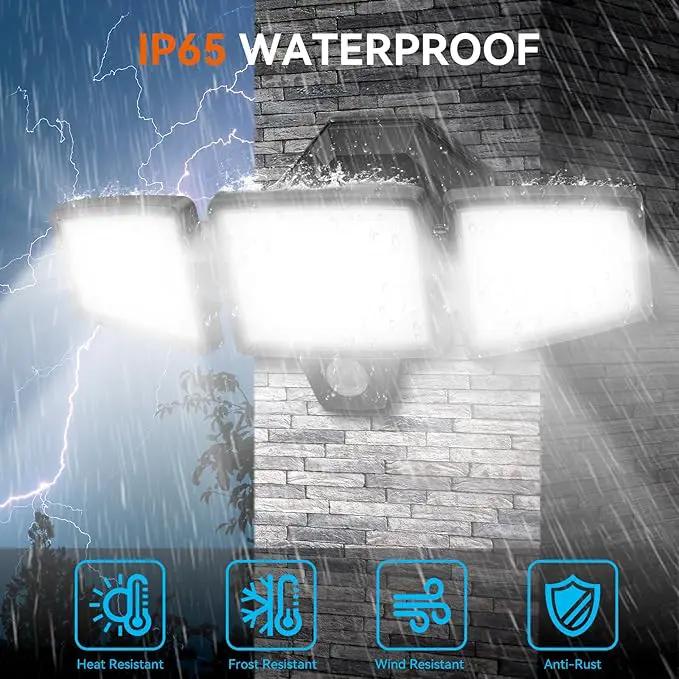 65W LED Flood Lights Outdoor, 6500LM, Waterproof, 6500K Motion Sensor Flood Lights Outdoor with Adjustable 3 Head Detected Floodlight for Outside Entryway Garage, Yard, Porch by GreenHaven Gardens