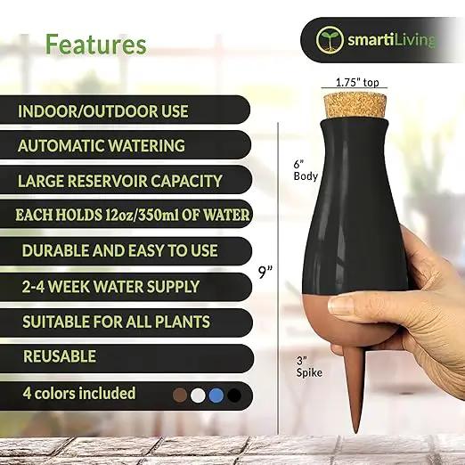 Ollas (Set of 4) | 12oz Terracotta Plant Watering Globes - Self Watering Planter Insert - Automatic Plant Watering Devices | Vacation Watering Pots for Indoor & Outdoor Plants by GreenHaven Gardens