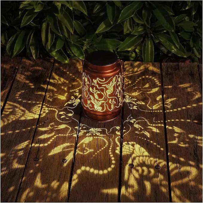 Solar Hummingbird Lanterns Outdoor Hanging Decor Lantern,Waterproof Hollow Out Metal Decorative Garden Light,Graceful Decoration for Patio,Yard,Landscape,Walkway,Festival by GreenHaven Gardens