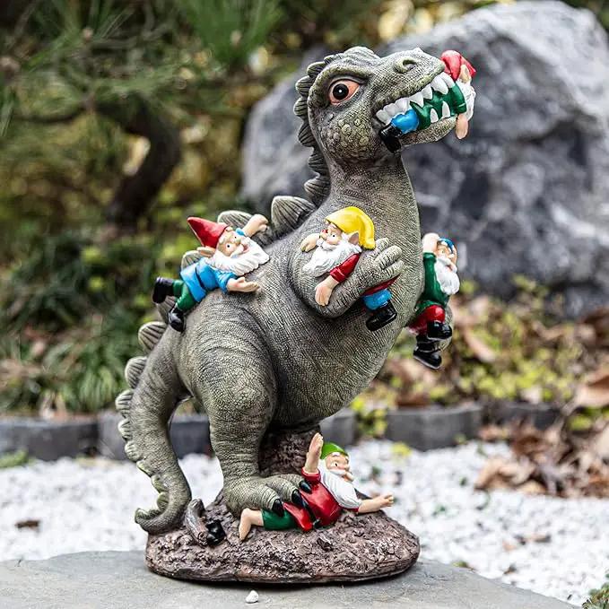 Dinosaur Gnomes Garden Statues Garden Decor Yard Decorations Outdoor, Patio, Yard, Lawn Ornaments Unique Housewarming Gifts for Women, Mom for Mothers Day by GreenHaven Gardens