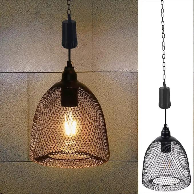 Battery Operated Hanging Light with 6 Hours Timer-Outdoor Indoor Pendant Chandelier Waterproof Lamp Lantern for Gazebo Porch Garden Patio Decorative Metal Warm White Bulb by GreenHaven Gardens