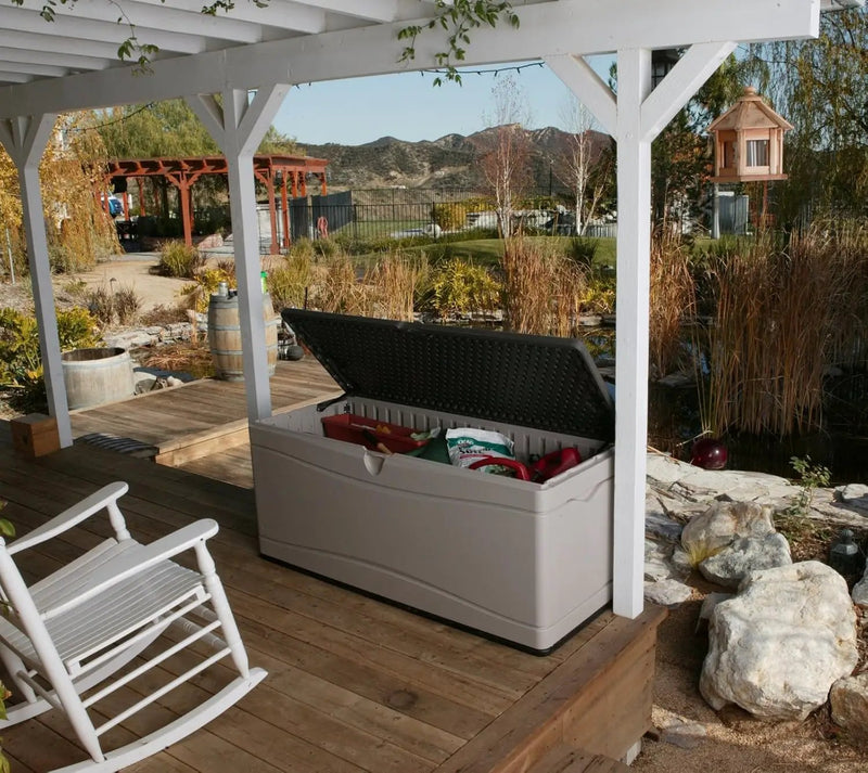 Lifetime 60012 Extra Large Deck Box, 130 Gallon, Desert Sand/Brown by GreenHaven Gardens