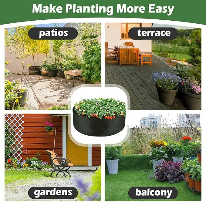 LBTING 2Pcs 50 Gallon Plant Grow Bags, Fabric Raised Planting Bed Heavy Duty Non-Woven Fabric Planter Pots for Garden Vegetables Flowers by GreenHaven Gardens