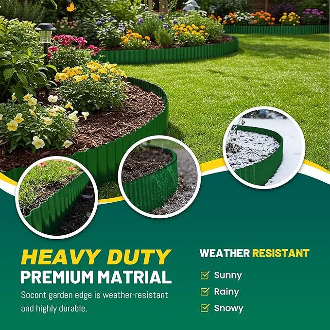 Corrugated Metal Garden Edging, 6"×40Ft Durable Landscape Border for Garden, Lawn, Flower Beds and Paver Edging (Green) by GreenHaven Gardens