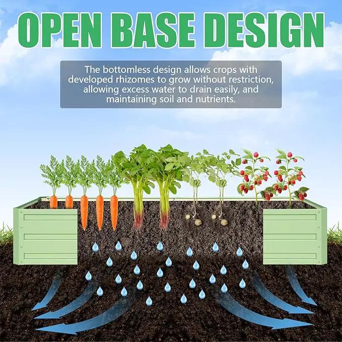 SnugNiture Galvanized Raised Garden Bed 8x4x1FT Outdoor Large Metal Planter Box Steel Kit for Planting Vegetables, Flowers by GreenHaven Gardens