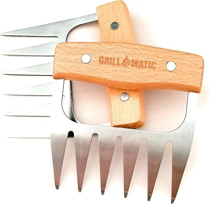 Meat Shredder Claws - Professional, Stainless Steel, Easy to Use, Lightweight, Heat Resistant Claws for Pulling, Shredding, Lifting and Serving Chicken, Turkey, Pork, Beef and Game by GreenHaven Gardens