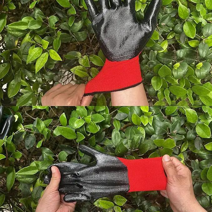 Evridwear Work Gloves with Grip Rubber Coated for Men Women Warehouse Mechanic,12 Pairs Bulk by GreenHaven Gardens