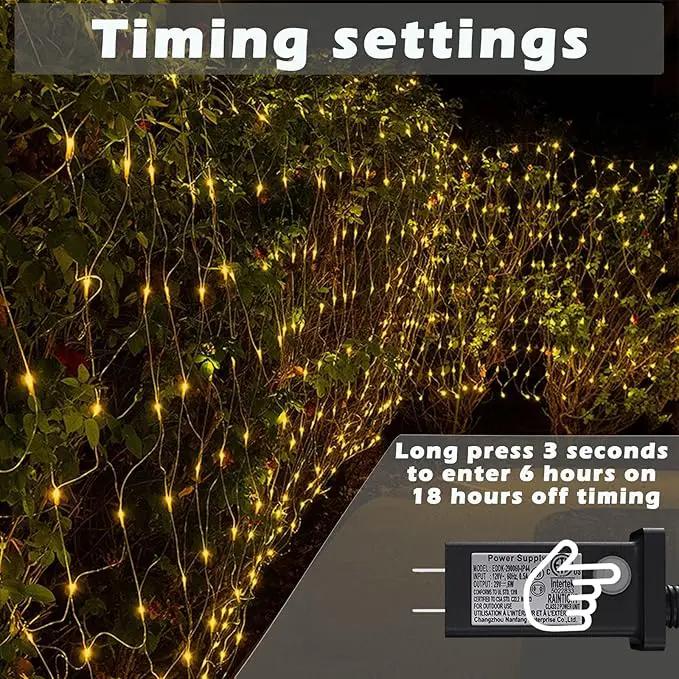Eueasy LED Net Lights, 270 LED 10x10FT with Timer & 8 Lighting Modes, Outdoor Net Lights for Gazebo, Bush, Wedding, Holiday by GreenHaven Gardens