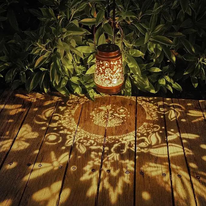 Solar Rabbit Lanterns Outdoor Hanging Decor Lantern,Waterproof Hollow Out Metal Dragonfly Decorative Garden Light,Graceful Decoration for Patio,Yard,Landscape,Walkway,Festival by GreenHaven Gardens