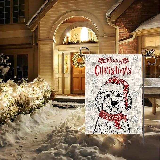 Seasonal Garden Flags Golden Doodle Double Sided Flags Set of 11 Holiday Farmhouse Indoor Outdoor Yard Lawn Christmas Gifts Decorations 12.5x18 Inch by GreenHaven Gardens