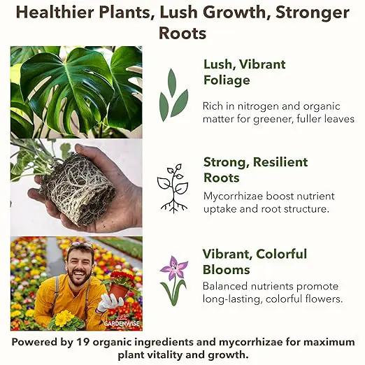 Organic Liquid Plant Food for Indoor Houseplants – All Purpose Fertilizer for Potted Plants, Vegetables, Succulents, Orchids, Roses – Miracle Growth with Mycorrhizae (16 oz) by GreenHaven Gardens