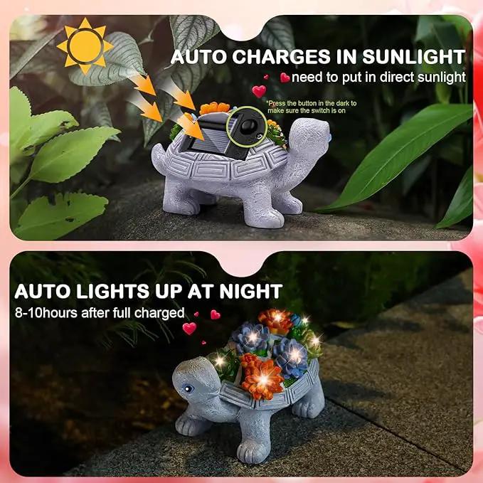 Eletorot Solar Turtle Garden Outdoor Statues: Outdoor Decor for Gardening Patio, Backyard, Yard, Birthday Gifts for Women Grandma Mom by GreenHaven Gardens