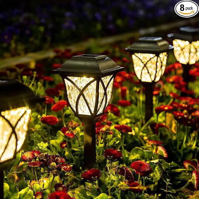 GIGALUMI Solar Lights Outdoor Waterproof, 8 Pack LED Solar Garden Lights, Solar Lights for Outside, Garden Decor for Yard, Patio, Landscape, Planter, Walkway (Warm White) by GreenHaven Gardens