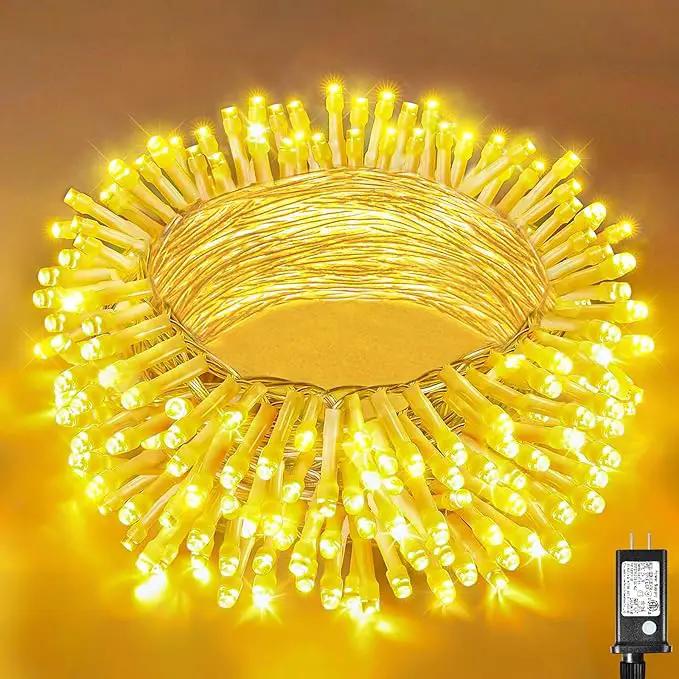 66ft 200 LED String Lights Indoor Clear Wire, 8 Modes Warm White Christmas String Lights Plug in Fairy Lights for Bedroom, Waterproof Twinkle Light for Classroom Tree Holiday Christmas Decorations by GreenHaven Gardens