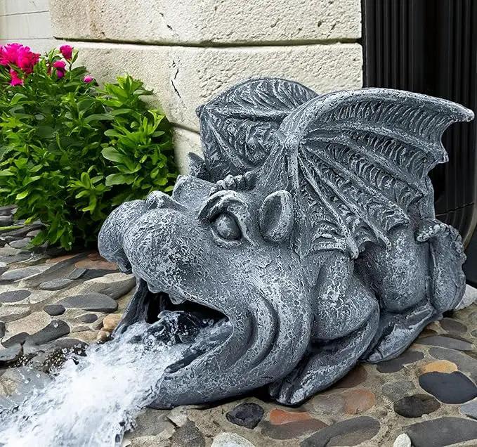 Gothic Gargoyle Statue Decor, Gutter Downspout Splash Block & Diverter, Lifelike Garden Rain Downspout Diverter, 3"x4" Decorative Gutter Extension, Outdoor Gargoyle Statues, Unique Home Accent by GreenHaven Gardens