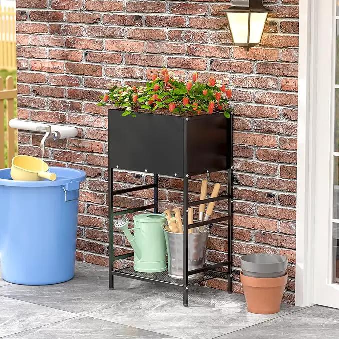Raised Garden Bed, Raised Planter Box with Legs, Outdoor Metal Elevated Garden Bed, Small Standing Raised Beds Flower Bed for Gardening, Backyard, Balcony, Patio by GreenHaven Gardens