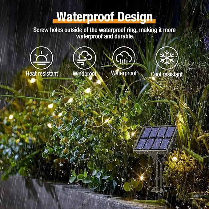 4 Pack Solar String Lights Outdoor - 320LED 132FT Solar Fairy Lights Waterproof 8 Modes, Copper Wire Solar Powered Twinkle Lights for Outside Tree Garden Christmas Wedding Party Decor (Warm White) by GreenHaven Gardens