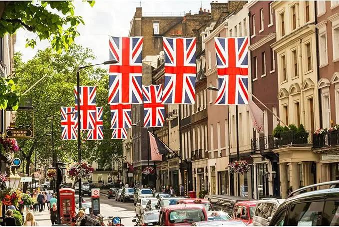 Homissor British Flag 3x5 Union Jack England Flags Embroidered Sewn Stripes United Kingdom UK Flag Heavy Duty Outdoor by GreenHaven Gardens