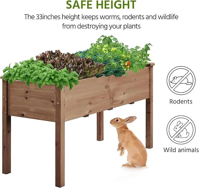 Yaheetech 1pc Raised Garden Bed 48x24x30in Elevated Wooden Horticulture Planter Box with Legs Standing Growing Bed for Gardening/Backyard/Patio/Balcony, Dark Brown by GreenHaven Gardens