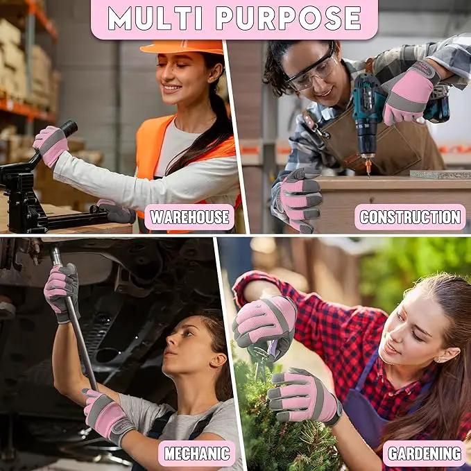 HANDLANDY Women Safety Work Gloves Utility Touch Screen Working Grip Glove for Yardwork Gardening Breathable Mechanic Gloves by GreenHaven Gardens