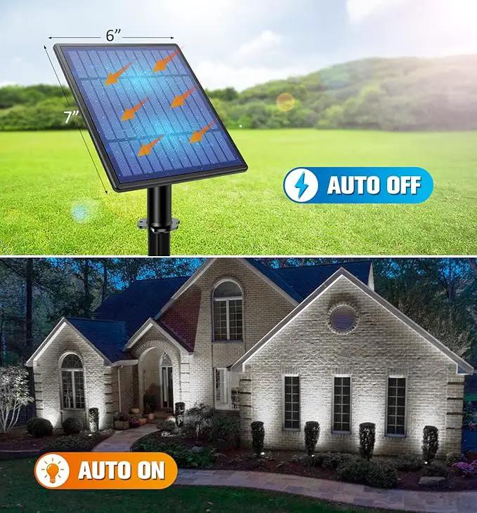 APONUO Metal Outdoor Solar Landscape Lights Solar Lights Outdoor Waterproof Solar Landscape Spotlight for Yard Landscape Lighting, Auto On/Off for Pathway,Driveway, Porch, Patio (Cool White) by GreenHaven Gardens
