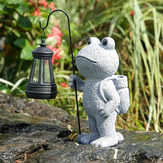 Garden Statue Outdoor Decor, Patio Garden Sculptures & Statues, Resin Outdoor Decor Gift for Women Mom Grandma (Frog) by GreenHaven Gardens