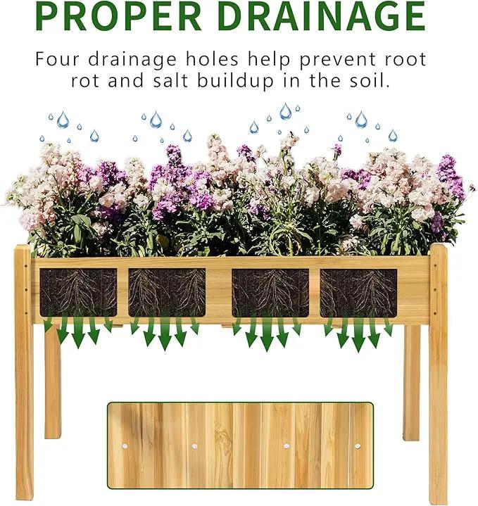 Premium Fir Wooden Raised Garden Bed with Four Legs for Backyard and Balcony Gardening,Suitable for Indoor and Outdoor use,49.5''×23.5''×30'' by GreenHaven Gardens