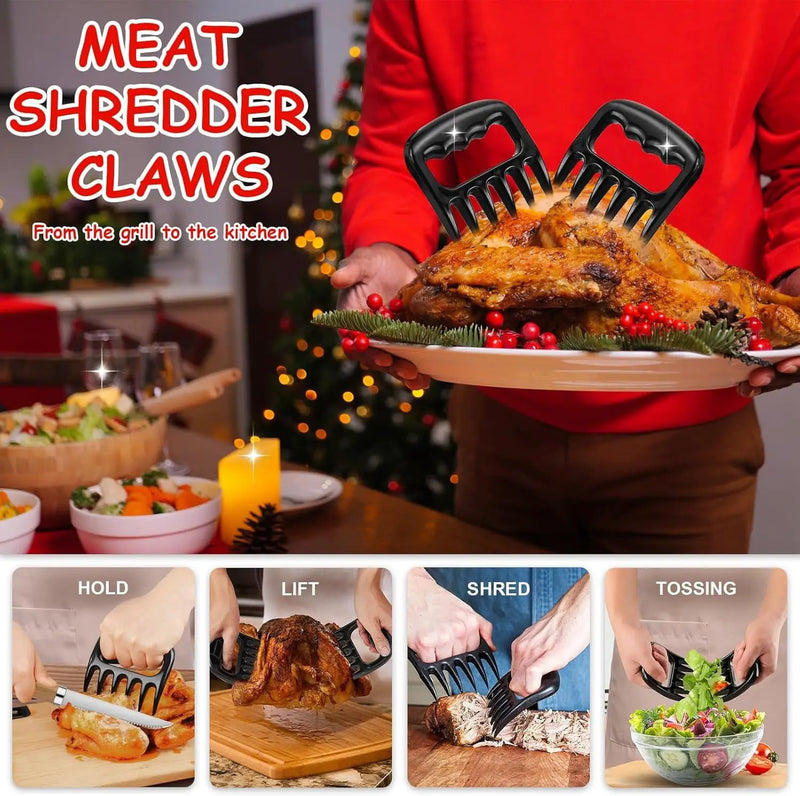 35pcs Deluxe Grilling Gifts Set for Birthday Fathers Day, Stainless Steel BBQ Accessories Kit for Men Dad, Professional Grill Tools Utensils with Scissors, Meat Claws in Aluminum Case Black by GreenHaven Gardens