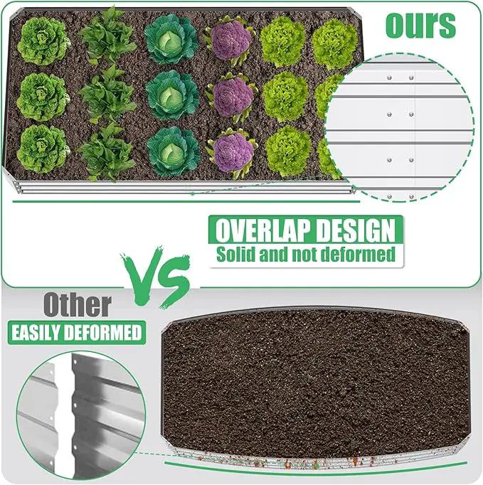 SnugNiture Galvanized Raised Garden Bed 6x3x2FT Outdoor Large Metal Planter Box Steel Kit for Planting Vegetables, Flowers by GreenHaven Gardens