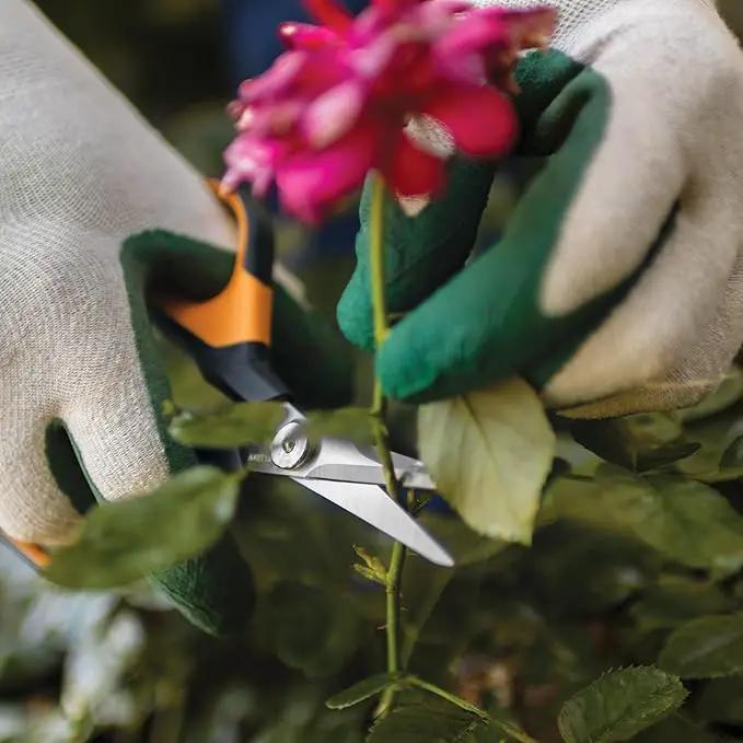 Fiskars Comfort Loop Micro-Tip Pruning Snips - 7" Garden Shears with Sheath and Extra Large SoftGrip Handle - Yard and Garden Tools - Orange/Black by GreenHaven Gardens