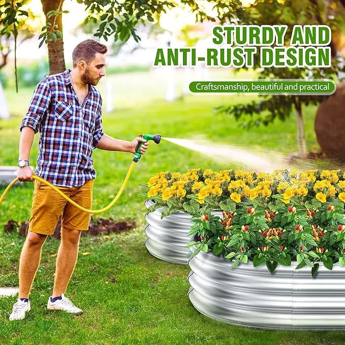2 Pcs 9 x 3 x 1 FT Galvanized Steel Raised Garden Bed, Large Galvanized Steel Outdoor Planter Box for for Easy to DIY and Clean - Raised Garden Beds Outdoor for backyards, terraces and Balconies by GreenHaven Gardens