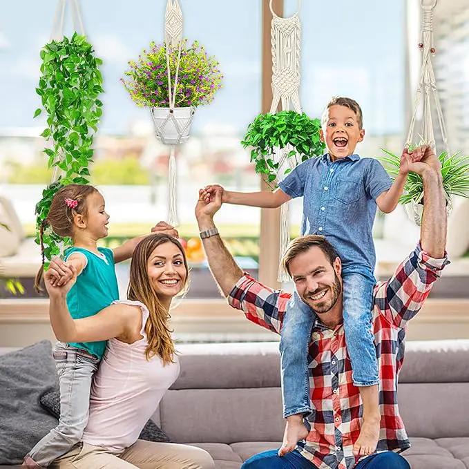 IGaiety Macrame Plant Hanger,7 Pack Plant Hanger Indoor Hanging Planters with 7Pcs Ceiling and S Hooks-Handmade Macromay Plant Hangers Outdoor Macrame Plant Holder for Boho Home Decor by GreenHaven Gardens