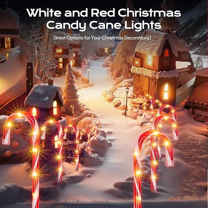 Christmas Candy Cane Lights 12Pcs Christmas Pathway Lights with 72 Count Incandescent Clear Lights, Connectable 12 Inch Pathway Makers Lights for Indoor Outdoor Walkway Patio Yard Lawn Decorations by GreenHaven Gardens