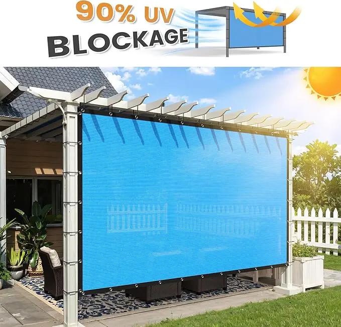 VICLLAX Shade Fabric Sun Shade Cloth with Every 2 FT Grommets for Patio Garden Pergola Cover Canopy 9x11 FT, Mixed Turquoise by GreenHaven Gardens