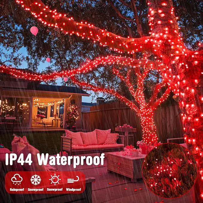 JMEXSUSS 250 LED Red String Lights, 91.5ft Expandable, Waterproof, 8 Modes, Indoor/Outdoor, Christmas Tree, Patio, Bedroom, Party, Holiday Decorations by GreenHaven Gardens