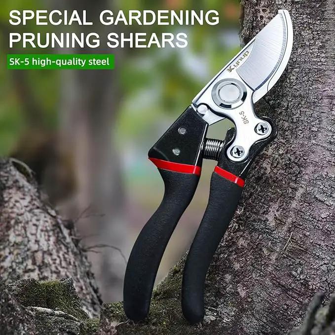Kynup Pruning Shears for Gardening, Garden Shears Heavy Duty, Cutting Shears Pruners, Hedge Clippers, Rose Pruning Shears, Hand Clippers Gardening (Red Black) by GreenHaven Gardens