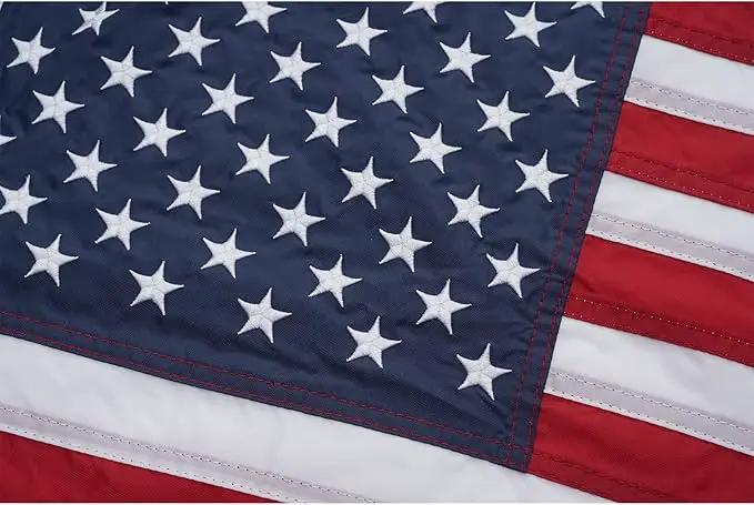 American Flag 16x24 Boat Flags Outdoor Heavy Duty Embroidered USA 1.3x2Ft Flags - Heavy Duty Banner US Nylon Sewn Stripes Indoor with 2 Brass Grommets by GreenHaven Gardens